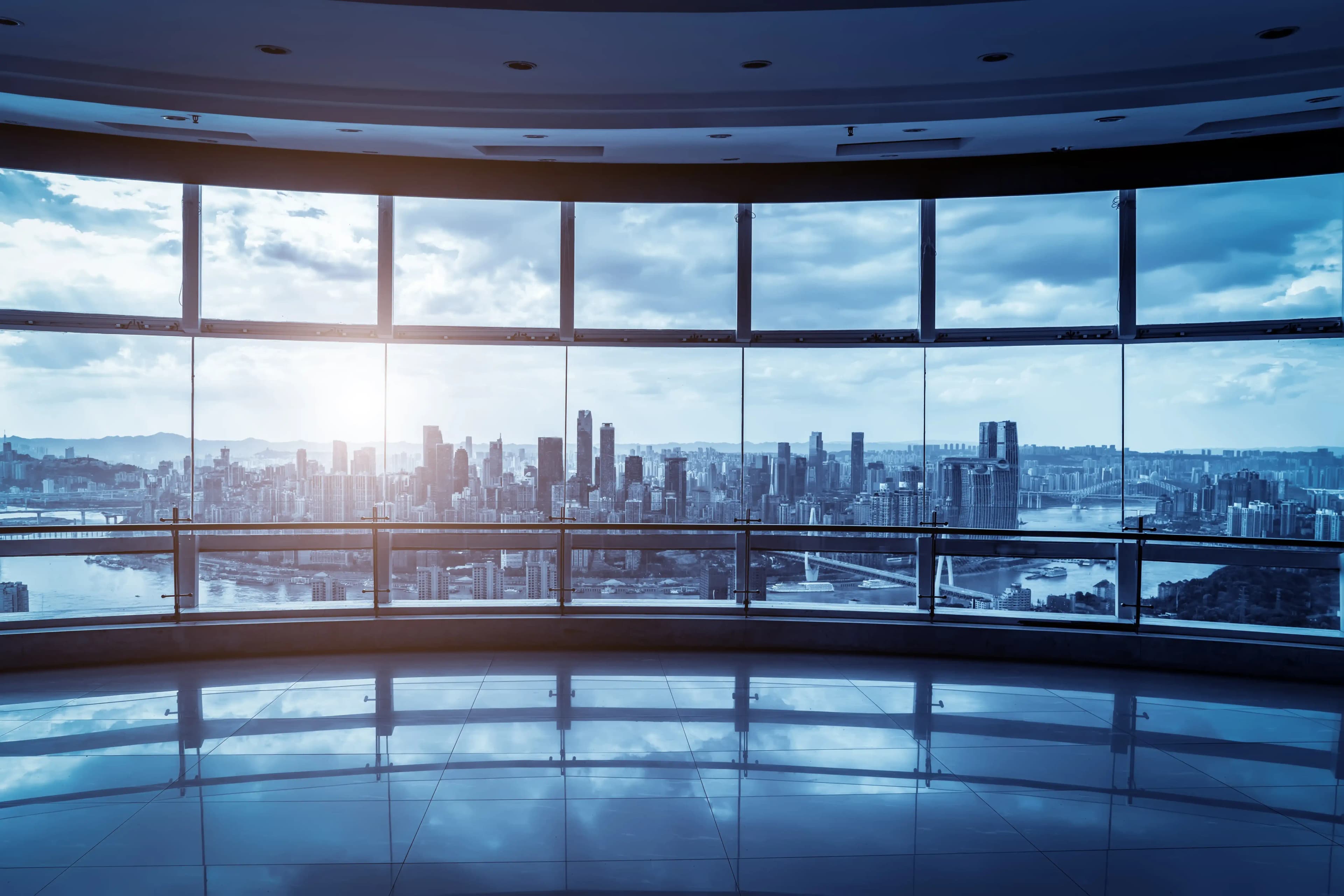 Cityskyline view from a high rise building